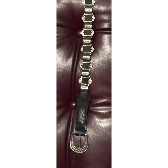 Vintage BRIGHTON Women's Black Leather Concho Belt 1995 Large Up To 34 InchWaist - Picture 8 of 16